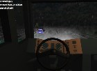 a truck at night, first person view of the driver